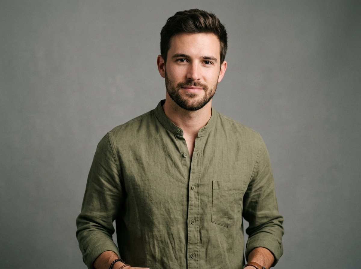Cotton Linen Grandad Shirt