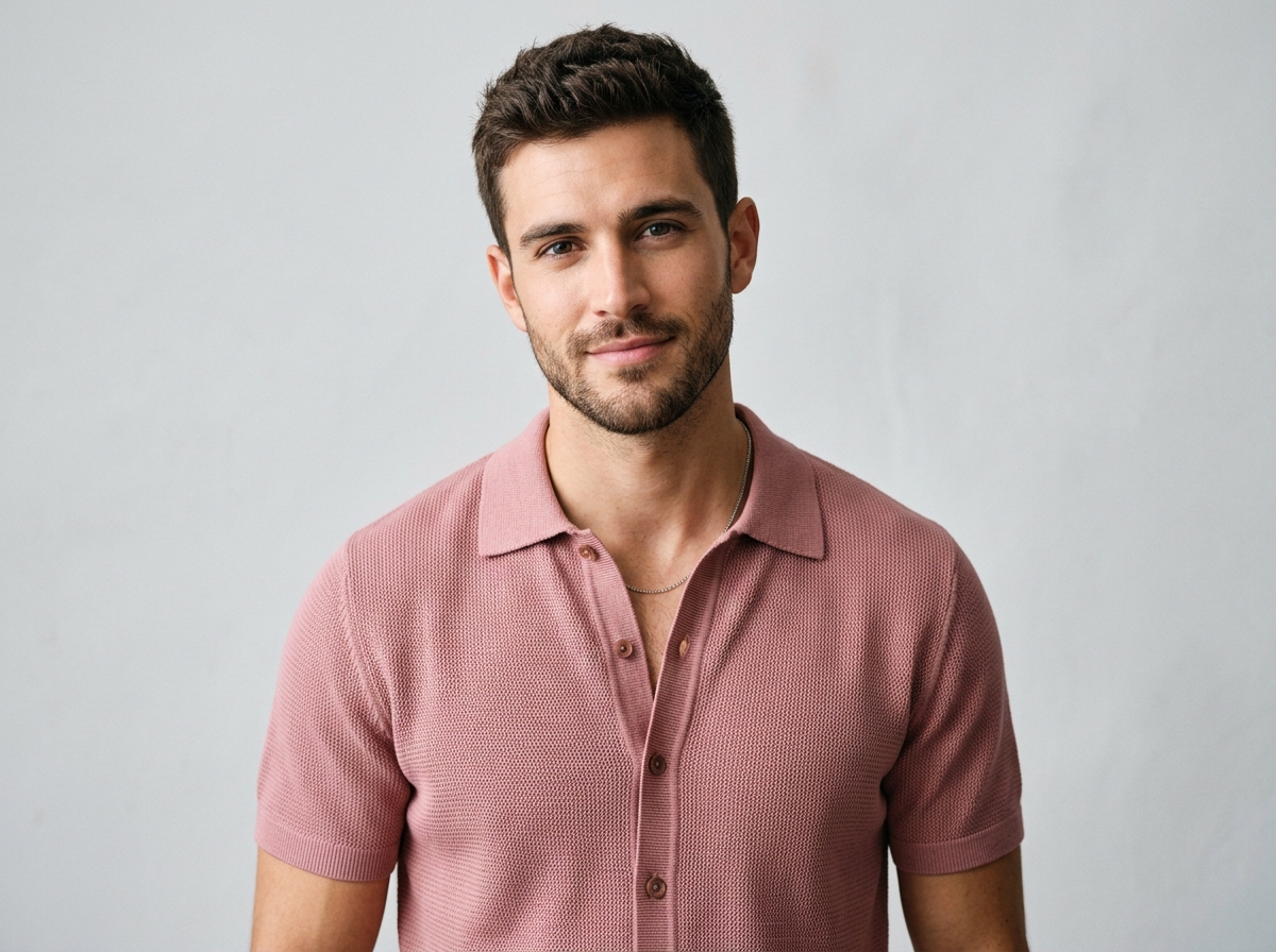 Mauve Knit Polo Shirt
