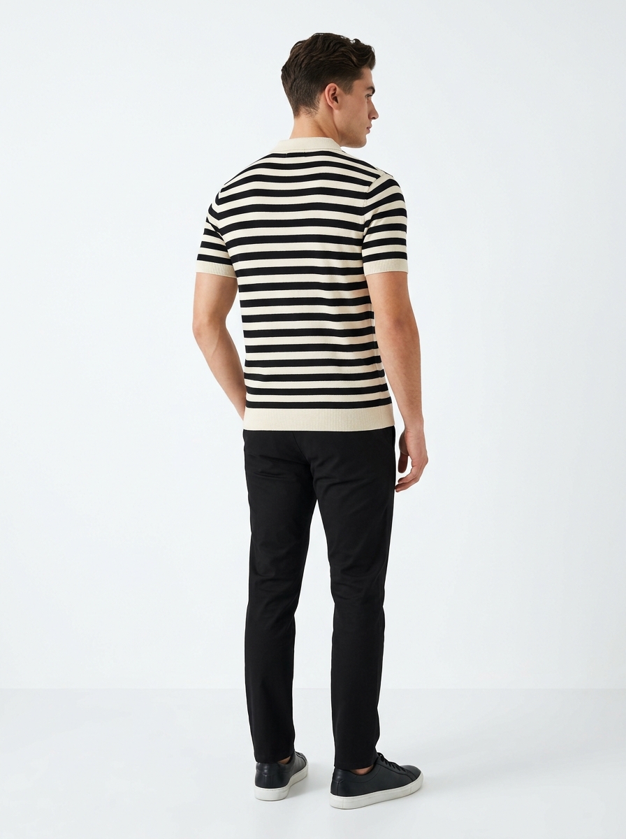 Striped Polo Back View